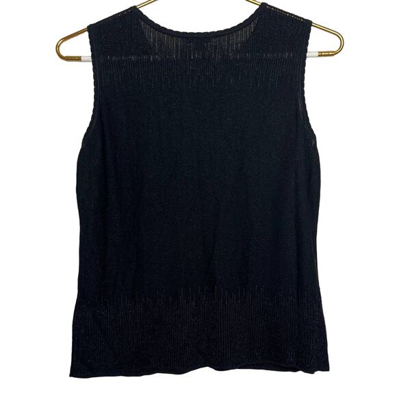 Brooks Brothers Womens Size XL Black Metallic Knit Camisole Tank - Picture 2 of 8